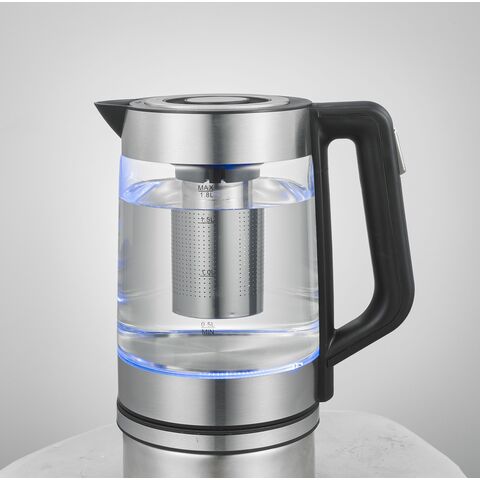 1,8L Elektrischer Heißwasserkocher aus Glas mit 360-Grad-Drehfuß, Kabelloser elektrischer Glaskocher für Hotel und Haushalt