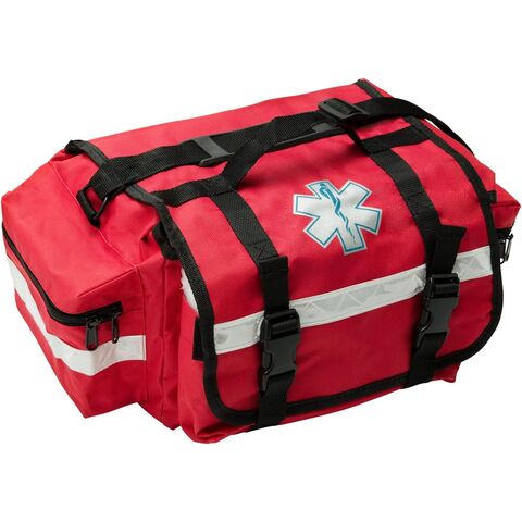 Sac de Premier Secours Rouge Professionnel Vide, 43 x 23 x 18 cm, Trousse de Premiers Soins Traumatologiques EMT pour Paramédicaux et Urgences Médicales