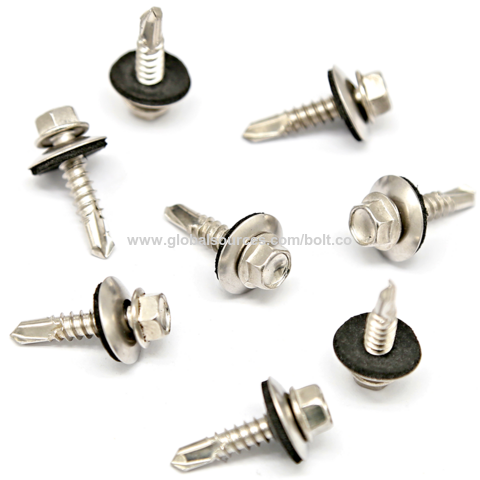 4.2*13 DIN 7504 M Square Socket Screw 4.8x35 Steel C1022 Zink 12mkm Hex Self Driling Screws with Rubber Washer