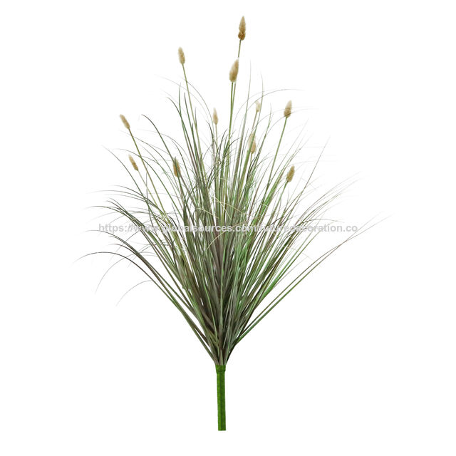 Artículo de gran venta en 2025: brote de flor de hierba artificial amarilla/verde de 35 cm con maceta de plástico