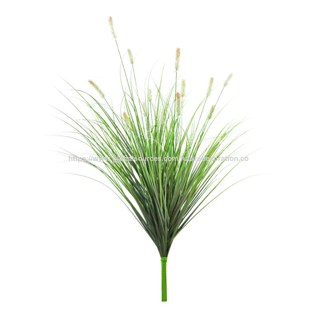 Artículo de gran venta en 2025: Brote de flor de hierba artificial amarilla/verde de 40 cm con maceta de plástico