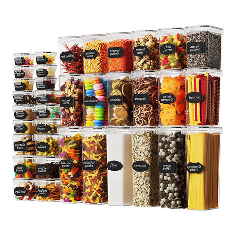 Organizador de Cocina Apilable de Plástico Hermético sin BPA, Juego de 42 Piezas para Almacenamiento de Alimentos Secos, Contenedores para el Hogar for sale at factory direct price