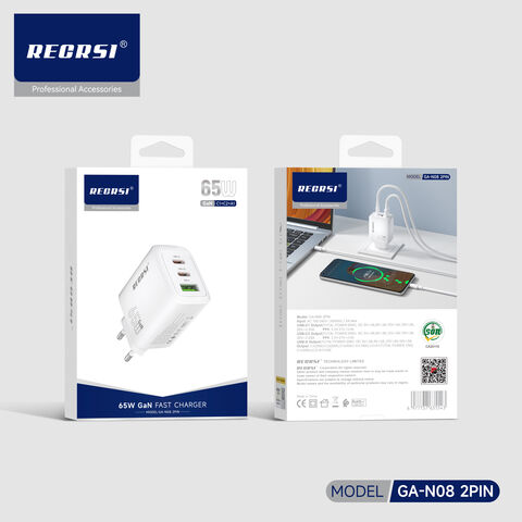 Recrsi Gan cargador a C 65W fuente de alimentación inteligente PD cargador para teléfono móvil Super rápido cargador de teléfono móvil adaptador for sale at factory direct price