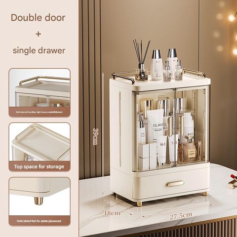 Maletines de cosméticos, estuches de belleza, armario de almacenamiento con cajones, multicapa, doble puerta for sale at factory direct price