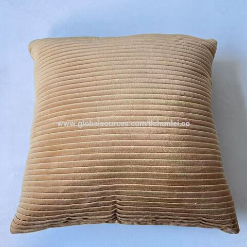 Precio de fábrica ODM fundas de almohada de estilo simple con pliegues a rayas de color sólido para el hogar y la oficina