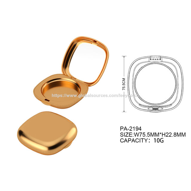 PA-2194 Estuche Compacto de Polvo Facial Circular Cuadrado, 10g, para Corrector