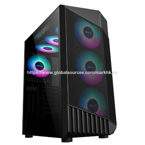 Wholesale RGB Gaming ATX Mid Tower Case - Tempered Glass Side & Magnetic Dust Filter for sale at factory direct price