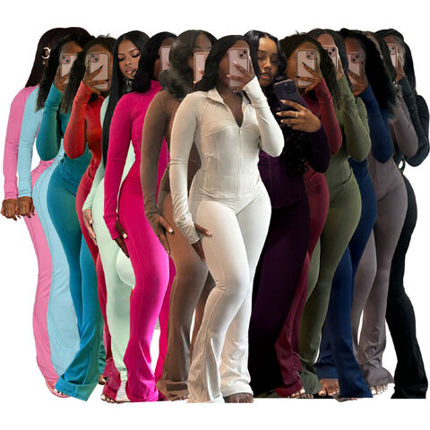 Ensemble de Yoga Deux Pièces Veste Zippée Pantalon Évasé Taille Haute Ensembles Vêtements de Yoga d'Entraînement pour Femmes Vêtements de Sport Athlétiques de Gym for sale at factory direct price
