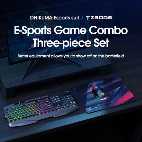 ONIKUMA TZ3006 Ensemble Combo Gaming 3 en 1 : Clavier Mécanique Gaming, Tapis de Souris et Ensemble de Table - Direct Usine for sale at factory direct price