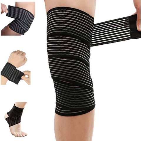 Bandage de Compression Extra Long Élastique pour Genou, Support pour Jambes, Fasciite Plantaire, Stabilisation des Ligaments, Douleur Articulaire, Squats for sale at factory direct price