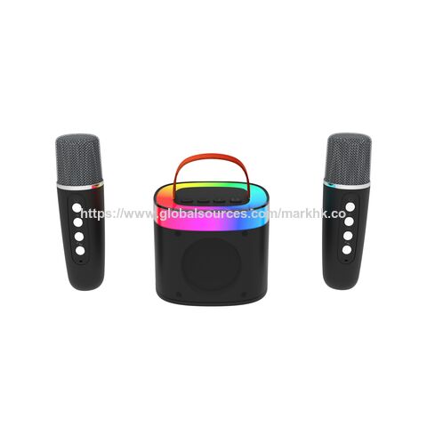 100W Portable Bluetooth Karaoke Speaker Set with Dual Wireless Mics, Heavy Bass, and Colorful LED Lights for Home Party and Outdoo for sale at factory direct price