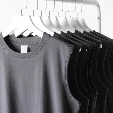 Camiseta sin Mangas de Algodón Grueso para Hombre, Corte Holgado – Camiseta de Tirantes Musculosa de Algodón Puro para Entrenamientos de Fitness for sale at factory direct price