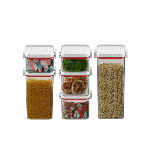 Nuevo diseño de almacenamiento en seco para herramientas de ensalada Fábrica al por mayor de alta calidad PET plástico hermético contenedor de almacenamiento de alimentos conjunto con tapa for sale at factory direct price
