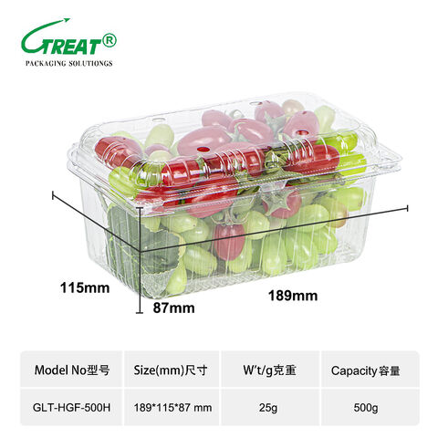 Eco-friendly Recyclable Pet Clam Shell Packaging Boxes For Fruit 500g ...