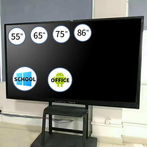 Hochwertiges 85-Zoll interaktives Whiteboard mit schwarzem Gehäuse, Multi-Touch Smart Screen Flat Panel für Konferenzräume und Klassenzimmer