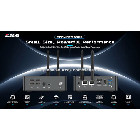 ELEBAO MPI12 Mini PC Core I7 I3 I5 Win 10 11 Linux DDR4 16GB M.2 SDD 512GB Gaming Computer Desktop Gaming Mini PC