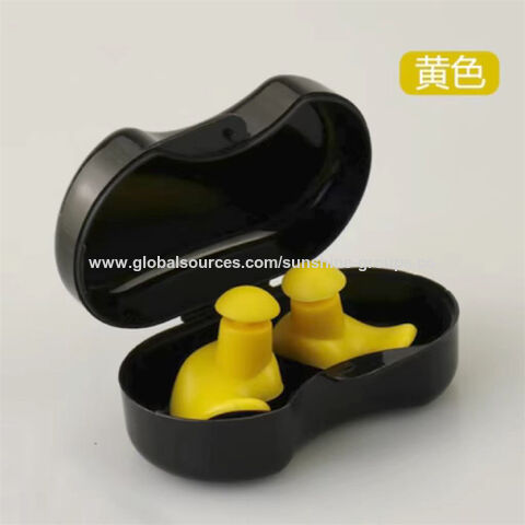 Tapones para oídos de natación, tapones de silicona impermeables en espiral, clip nasal, set en caja negra, tapones para dormir y reducir el ruido