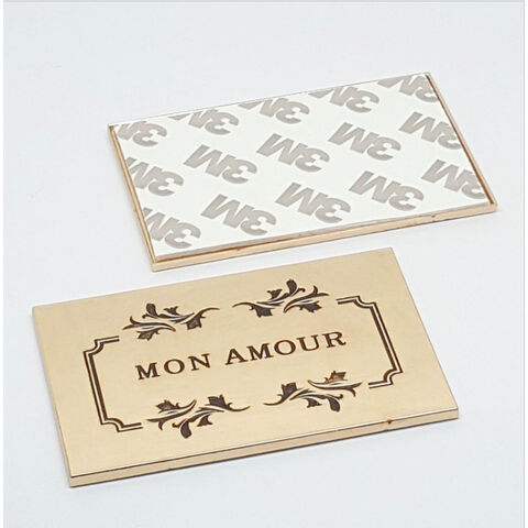 Plaque Métallique Adhésive Personnalisée, Étiquette Métallique Gravée pour Meubles
