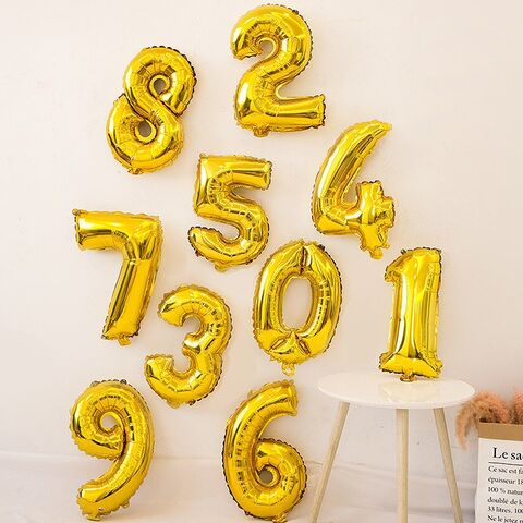 32 Zoll (0-9) Zahlen Folienballon, Geburtstag, Feiertagsfeier, Hochzeit, Aluminiumfolienballon im Großhandel