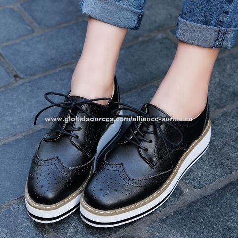 Wholesale Dress Shoes Oxford Brock Fashion Women's Leather Sneakers  Platform Flats Casual Shoes - China Wholesale Casual $8.9 from Qingdao  Alliance-Sunda Imp&Exp Co. Ltd | Globalsources.com