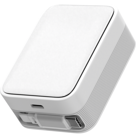 Nuevo Cargador de Pared Mini GaN Creativo de 65W con 2 Puertos USB C y Cable Retráctil