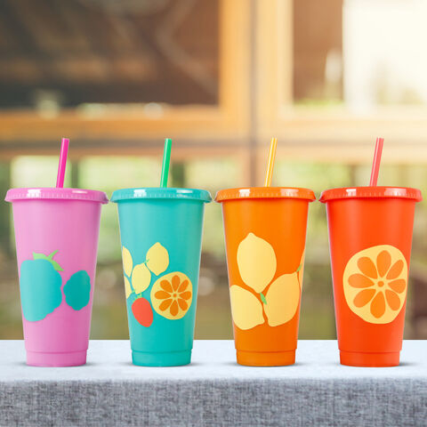 Vaso de plástico de una sola capa que cambia de color al exponerse al frío - Oferta especial for sale at factory direct price