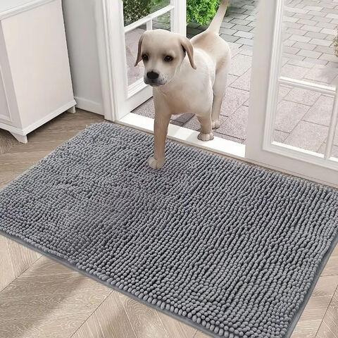 Hundematte für schmutzige Pfoten, absorbiert Feuchtigkeit und Schmutz, waschbare Schmutzfangmatte für Hunde, schnell trocknender Haustier-Teppich, Chenille-Fußmatte für den Innenbereich