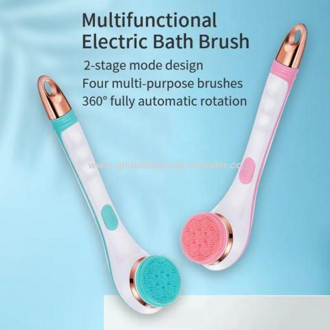 Vente en gros OEM ODM 4 EN 1 Brosse de Bain et Corps Électrique Rechargeable Ensemble de Brosses sans Fil Brosse de Douche à Long Manche