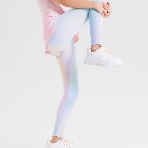 Pantalon de Yoga pour Enfants de Haute Qualité, Vêtements de Sport Décontractés, Taille Haute, Leggings de Fitness pour Enfants, Couleur Dégradée, Séchage Rapide, Leggings de Sport pour Adolescentes