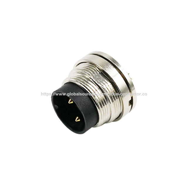 Connecteur circulaire métallique M16 à 2 broches pour bras robotique, montage sur panneau avant, IP67, broche à souder, codage A, services personnalisables