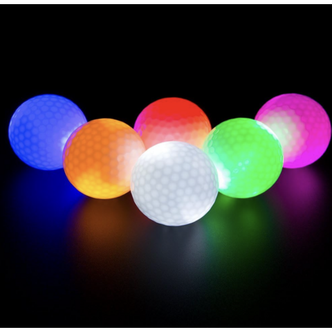 Bola Golf LED Menyala, Bola Golf Malam Bercahaya dalam Gelap - Multi Warna Biru, Oranye, Merah, Putih, Hijau, Merah Muda, Logo Dapat Dicetak