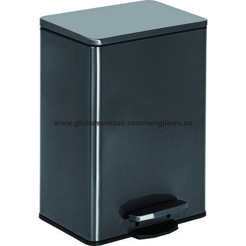 Oem+sleek Square Design Foot Pedal Stainless Steel Trash Bin For Home ...