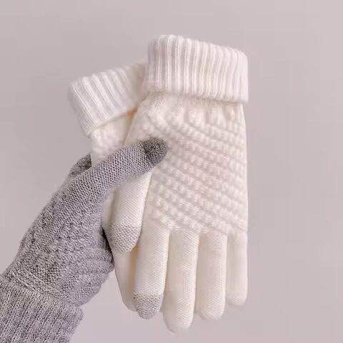 Gants d'hiver personnalisés, style ananas, cachemire, doigts complets, écran tactile, tricotés, chauds, jacquard, mode, plus gants en laine