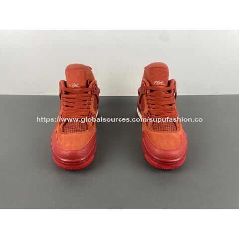 Nuevos Zapatos de Hombre 2025 Nigel Sylvester de Alta Calidad AJ4 Naranja Air Jordan 4 Sneakers para Hombre