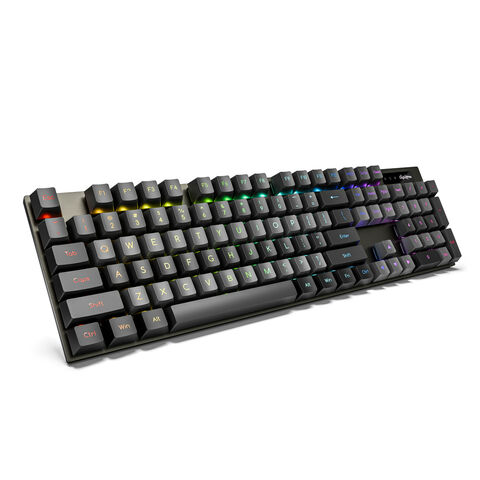 Teclado Mecánico Gaming Alámbrico de 104 Teclas, Tamaño Completo, Modo Único, con 17 Modos de Iluminación, Anti-Ghosting Completo y Cubierta Metálica para eSports