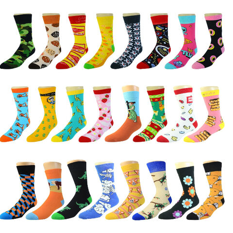 Calcetines al por mayor de algodón, servicio de fabricante, calcetines casuales personalizados creativos con logo para hombres, calcetines divertidos y originales