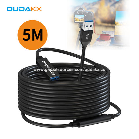 Produits Tendances 2025 : Câble d'Extension 5M, Transfert de Données 5Gbps, USB A vers USB A Femelle avec 1 Câble Répéteur pour Caméra, Imprimante, Ordinateur Portable