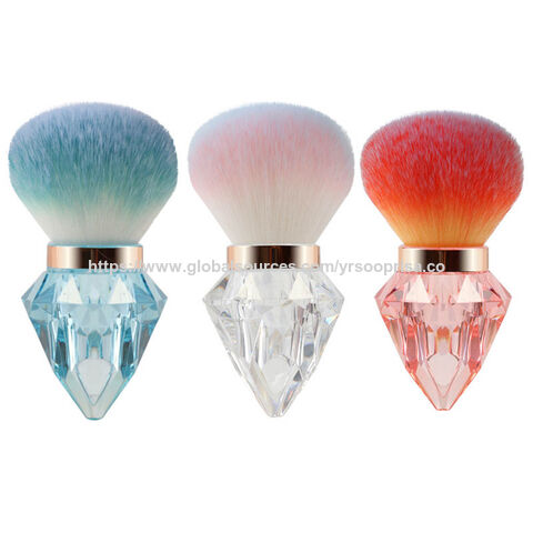 Grosse brosse à poussière pour ongles en diamant portable en gros, outil de nettoyage de poudre acrylique rose frisé, nouvelle arrivée, brosse de maquillage