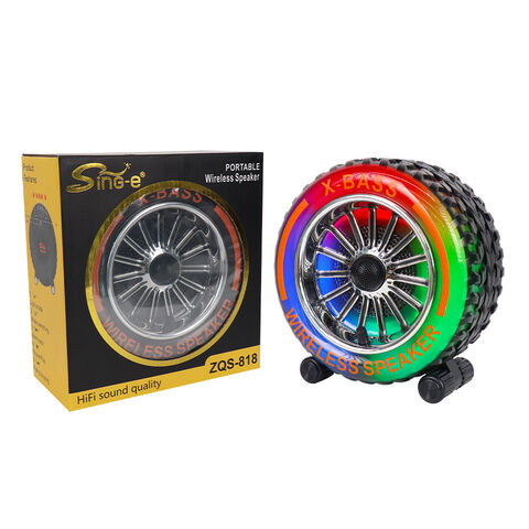 Zqs-818 Portable Creative Bt Speaker Professinal Wheel Shape Wireless ...