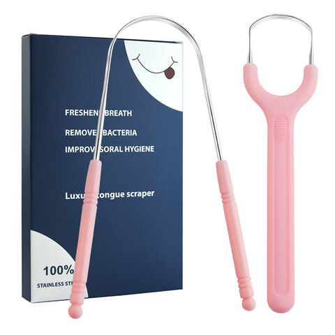 Raspador de Lengua de Acero Inoxidable 304 con Mango Único en Forma de U, Limpiador de Lengua en Forma de Y