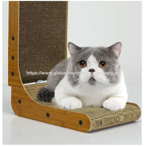 Arranhador para gatos tipo L, vertical, resistente ao desgaste, ninho, estrutura de escalada, brinquedo grande de papelão ondulado para gatos