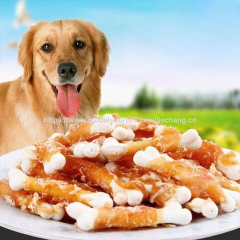 Snack para perros con hueso de leche envuelto en pollo, palito para la dentición con sabor a pollo, juguete para perros aperitivo de limpieza de calcio y alto contenido de calcio