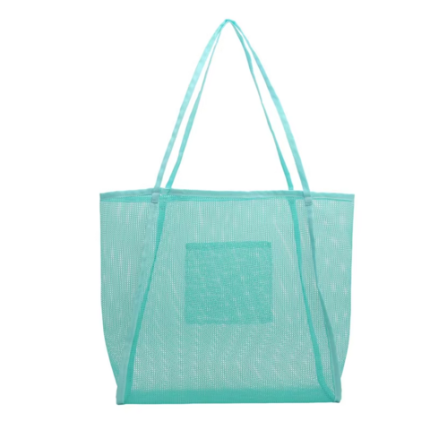 Bolso de playa de malla calado para mujer, gran capacidad, personalizado, tendencia de verano, bolso de mano de gran tamaño y alta calidad para compras for sale at factory direct price