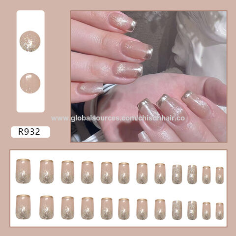 Wholesale Short Middle Long Oval/trapezoid/square Press On Nails French ...