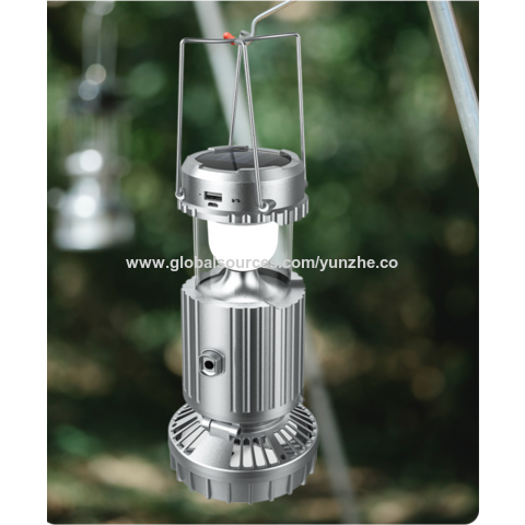 Lampe de camping portable avec ventilateur solaire électrique extérieur, interrupteur extensible, lampe de camping portable à batterie au lithium for sale at factory direct price
