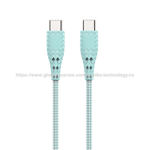 Wholesale，ODM，OEM,Factory price, Fish Scale Cable, Mint Green Cable, USB C to Type C Cable, for iphone charging at home&office. for sale at factory direct price