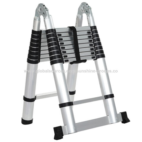 Home indoor and outdoor decoration portable ladder aluminum alloy telescopic ladder joint folding bamboo household ladder