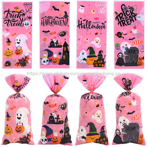 Bolsa de caramelos de Halloween con bolsillo creativo con cordón, bolsa de galletas para fiestas y festivales infantiles, patrones personalizables for sale at factory direct price