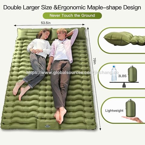 Matelas de couchage gonflable d'extérieur personnalisé, matelas de couchage double de camping résistant à l'humidité pour les pieds, matelas gonflable portable pour voiture for sale at factory direct price