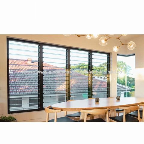 Customized Modern Design Exterior Louvered Clear Tempered Glass ...